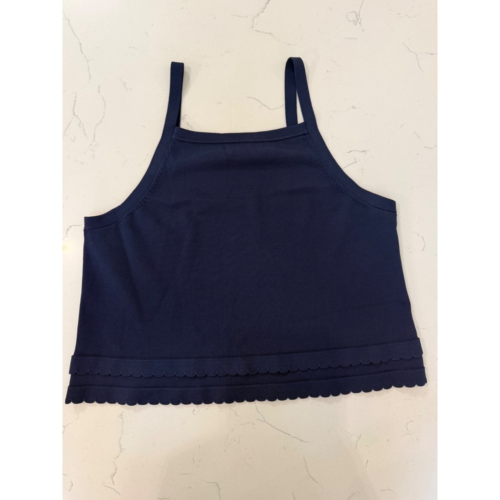 Lilly Pulitzer Womens Navy Blue Scalloped Tiered Knit Tank Top and Skirt Set S - Picture 3 of 11